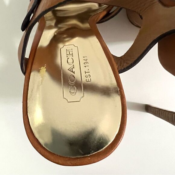 Coach Dani Veg Leather Strappy Heels Women's Size 7 - Picture 7 of 16